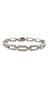 18 Karat White Gold and Diamond Link Bracelet #19578 - Picture 1 of 7