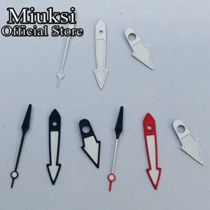 Miuksi black red watch hands fit NH35 NH36 ETA2824 2836 Miyota8205 8215 PT5000 - Picture 1 of 9