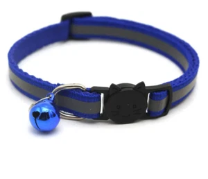 Cat Collar Safety Release Reflective Kitten Collar with Bell Hi Vis & Adjustable - Picture 1 of 23