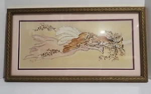 🪽 Marilyn E. Hobday Art Work Water Color Angel Copy Signed Framed With COA - Picture 1 of 15
