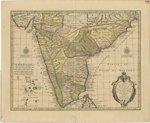 Mapa antiguo de la costa de Malabar y Coromandel, India - Imagen 1 de 1