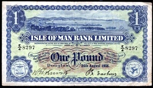 Isle of Man, Isle of Man Bank, £1, 24-8-1956, E/4 8297 (I.O.M.P.M M283). F-sehr guter Zustand - Bild 1 von 2