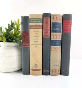 Lot of 5 Vintage Old Hardcover Books for Library Decoration - Imagen 1 de 5