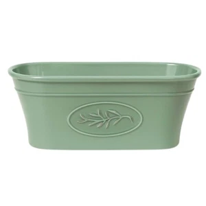 Trough Plastic Planter Pot 5.4L Rustic Leaf Design Garden Indoor Outdoor - Picture 1 of 10