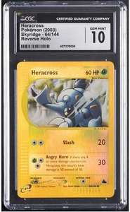2003 Heracross Pokemon Skyridge 64/144 Reverse Holo CGC 10 - Picture 1 of 2
