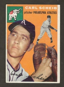 1954 Topps #118 Carl Scheib, Phila. Leichtathletik, ohne Knicke, sehr guter Zustand/EX-EX - Bild 1 von 2
