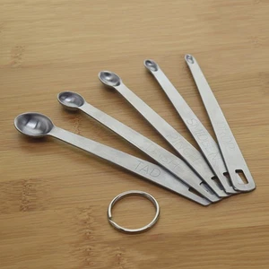 Juego de 5 cucharas medidoras de cocina de acero inoxidable - Imagen 1 de 12