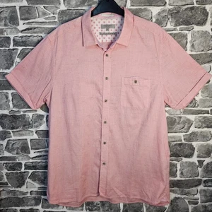 Camicia Uomo Ted Baker Grande Rosa Modello All Over Ottime Condizioni - Foto 1 di 16