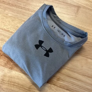 Youth Under Armour Coldgear Fitted Long Sleeve Crew Neck Medium Gray - Picture 1 of 6