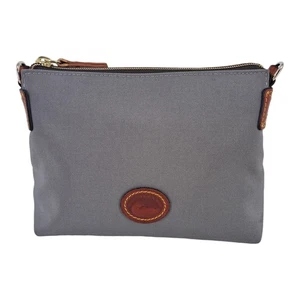 Dooney & Bourke Nylon Crossbody Pouchette Gray Gold Brown - Picture 1 of 12