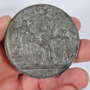 Antike Weißmetall König Wilhelm IV. Krönungsmedaille Medaillon 1831 - Bild 1 von 8