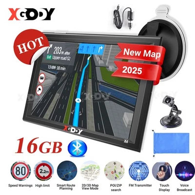 XGODY 9 Zoll BT GPS Navi Navigation Für Auto Lkw Pkw Navigationsgerät 16GB+256MB - Bild 1 von 4