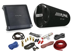 Alpine BBX-T600 Amplificador SWT-12S4 12" Tubo de Bajo AKIT4 Calibre 4 AMP Kit - Imagen 1 de 3