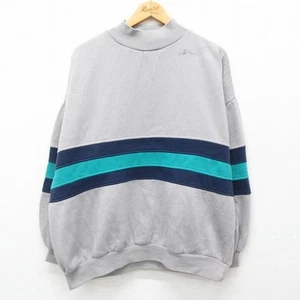 XL vintage long sleeve sweatshirt men's 00s mock neck high gray Used SSYR-0 - Picture 1 of 3