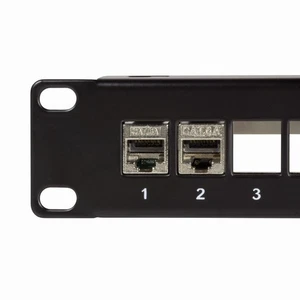 10x Keystone Patchpanel für 24 Keystone Buchsen, geschirmt, schwarz , LogiLink® - Bild 1 von 4