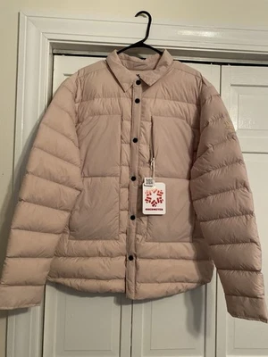 NEW Obermeyer Men's Explorer Down Shirt Jacket Size LARGE Cement Beige $249 - Image 1 of 4