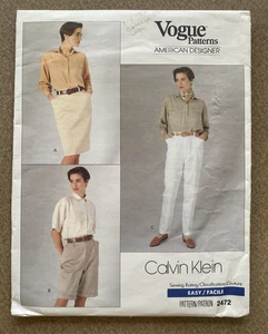 VTG Vogue American Designer CALVIN KLEIN Pattern #2472 Skirt...Sz 12-14-16 UNCUT - Picture 1 of 14