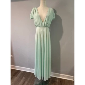 Damen türkis Kleid Dress Kurzarm Chiffon Schlitz hinten offen Größe 36 - Bild 1 von 8