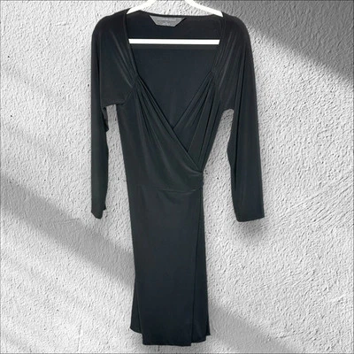 Vestido Norma Kamali Negro Sweetheart Envolvente Clásico Grande Neutro Minimalista Trabajo Foto 1 de 4