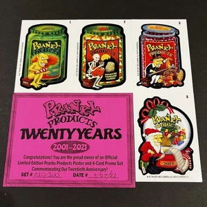 2021 WACKY PACKAGES PRANKY PRODUCTS 20TH ANNIVERSARY 4 CARD PROMO SET 10/100 - Picture 1 of 2