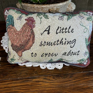 Decorative Rooster Tapestry Pillow A Little Something To Crow About Farm Country - Picture 1 of 4