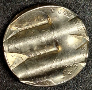 Uncirculated 2012-D Mint Cancelled /Waffled Jefferson Nickel Error w/Details (F) - Picture 1 of 2