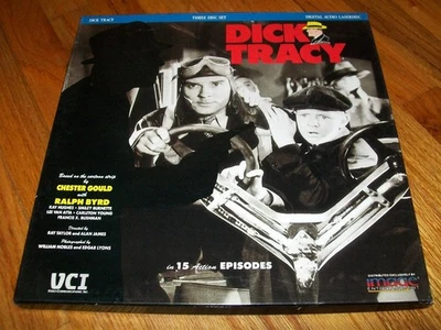 DICK TRACY 3-Laserdisc LD BOXED SET EXCELLENT CONDITION RARE RALPH BYRD STARS - Image 1 of 2