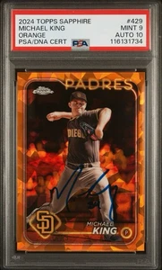 2024 Topps Chrome Orange Sapphire /25 Signed Michael King Autographed PSA 9/10 - Picture 1 of 2