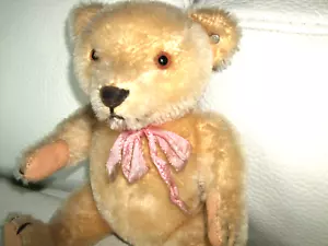 Teddy mit Knopf im Ohr - Mohairplüsch 20 cm - 5-fach gegliedert aus Nachlass - Bild 1 von 7