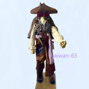 Jack Sparrow Costume Kids Pirates of the Caribbean Halloween Cosplay Outfits New - Picture 1 of 12