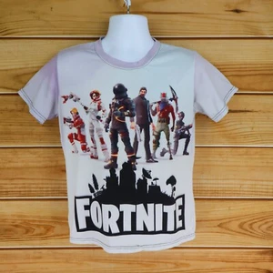 Fortnight Activewear Stretch T-Shirt Womens Sz M White Multicolor Graphic Print - Picture 1 of 6