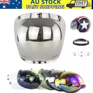 Helmet Bubble Visor Face Shield Mask Open Face Motorcycle Helmet Visor 7 Color - Picture 1 of 17