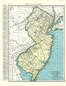 1942 Vintage NEW JERSEY State Map Atlas Map of New Jersey Wall Decor 2298 - Picture 1 of 3
