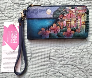 Anna by Anuschka NWT Genuine Leather Flap Organizer Wallet - Moonlit Amalfi - Picture 1 of 3
