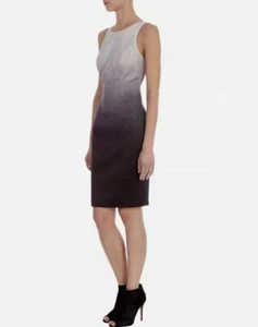 Stunning KAREN MILLEN Grey Ombre Pencil Dress Size uk 14 - Picture 1 of 9