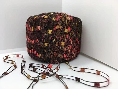 Plymouth Eros Ladder Ribbon Yarn #7103 Red Pink Copper Brown Gold 50gr 165yds - Image 1 of 4