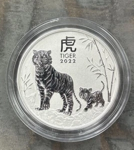 2022 Australia 2 oz Silver Lunar Tiger BU (Series III) - Picture 1 of 2