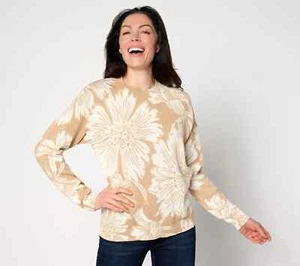 Studio Park Leah Williams Floral Daze Sweater 2X Dark Sand - Picture 1 of 1
