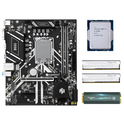 Intel B660-D4 Motherboard DDR4- 16GB(8*2) 3200MHz i5-12400 PCIE 4.0 500G SSD - Image 1 of 4