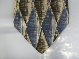 Geoffrey Beene SILK Tie Necktie 56 x 3.75 blue brown 14273