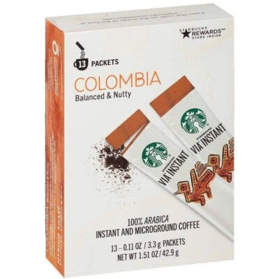 Starbucks via Instant Coffee, Colombia, Medium Roast, 0.11 oz, 13 Ct Exp: 01/26 - Image 1 of 3