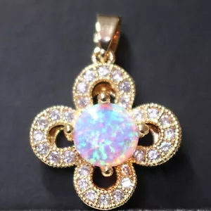 Sparkling 2 Ct Fire Pink Australian Opal Flower Charm Pendant Charm No Chain - Picture 1 of 7