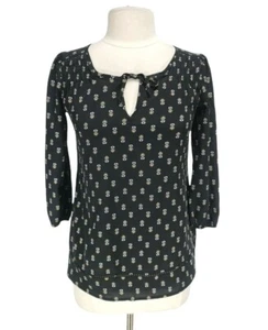 Top básico Princesa Verawang para mujer talla XS cuello redondo manga 3/4 negro floral 299P - Imagen 1 de 6