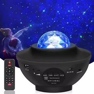 LAMPADA NOTTURNA PER BAMBINI BLUETOOTH PROIETTORE LUCE LED EFFETO CIELO STELLATO - Foto 1 di 11