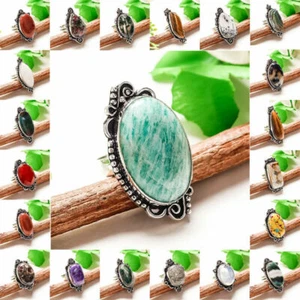 Amazonite & Mix Gemstone 925 Sterling Silver Plated 100pcs Lot Rings GR-N736 - Picture 1 of 1