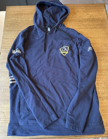 LA Galaxy Hoodie Sweatshirt by Adidas Men's Size M- Modelo Embroidery on Sleeve Cover