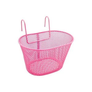 CESTINO BICI BICICLETTA BIMBA ACCIAO ROSA CON GANCI 24x15x14cm - Foto 1 di 7