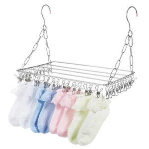 Balcony Sock Drying Rack Travel Windproof Clip for Clothes Hanger with Clips - Picture 1 of 11