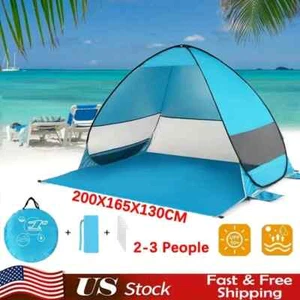 Tenda da Spiaggia Pop-Up Rifugio Solare - Tettoia Portatile da Esterno (Blu) - Foto 1 di 5