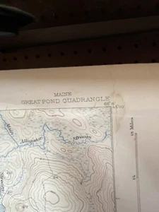 Great Pond Maine Topographical Map 1932 Edition. - Picture 1 of 7